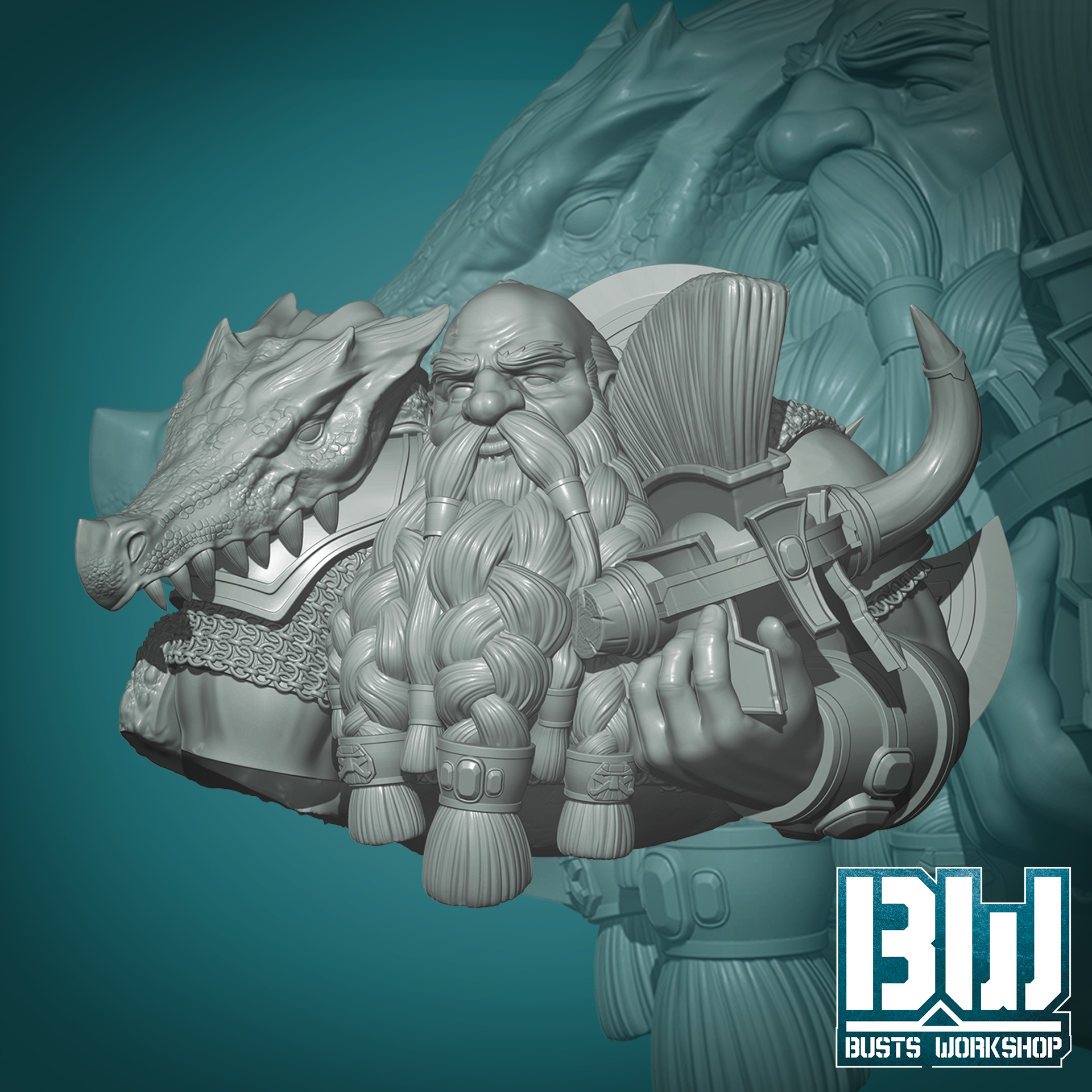 Dwarven Dragon Slayer (55mm Bust)